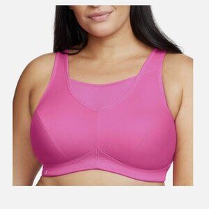Glamorise 38DD Women's Pink Sports Bra Hot Pink No Bounce High Impact Adjustable